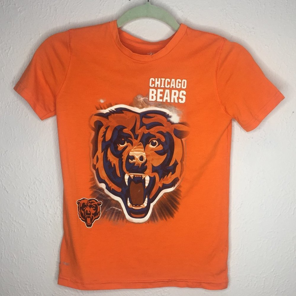 NFL Chicago Bears boy's Small (8) orange short sleeve tee with DriTech.
